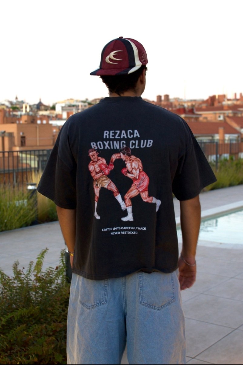 BOXING CLUB TEE VINTAGE BLACK - REZACA