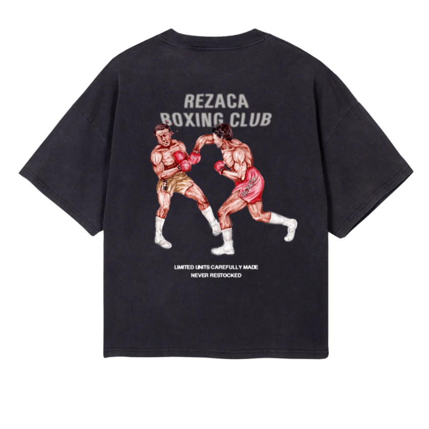 BOXING CLUB TEE VINTAGE BLACK - REZACA® OFFICIAL STORE
